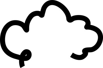 Clouds icon collection. Doodle bold line