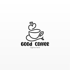 Coffee logo design concept. Coffee drink logo template