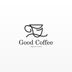 Coffee logo design concept. Coffee drink logo template