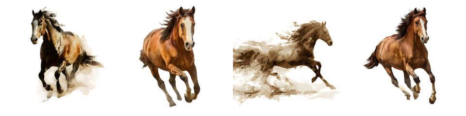Obraz premium Majestic horses galloping across a field