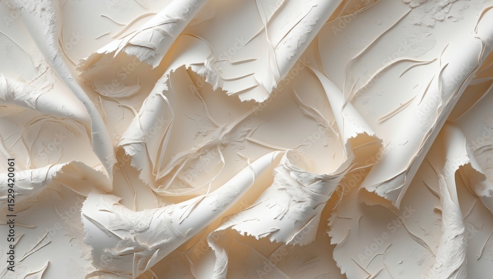 Poster Creamy textured background. Elegant swirls and folds create a luxurious feel. The subtle lighting enhances the depth and texture. 