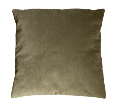 This soft green pillow is designed for comfort and style, providing a pop of color against transparent background. Ideal for enhancing home decor or relaxing. Top view, cut out cushion.