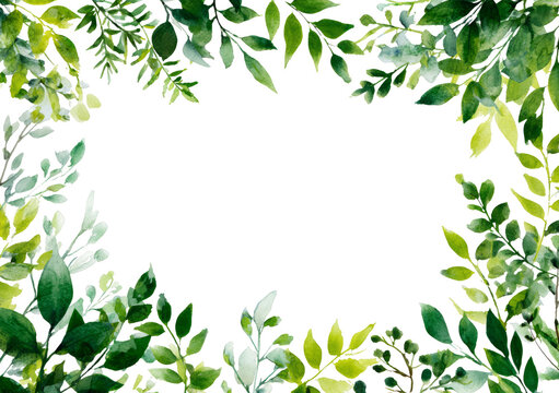 Green leaf frame is soothing and refreshing