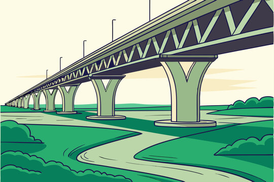 Vector Illustration of Padma Bridge.