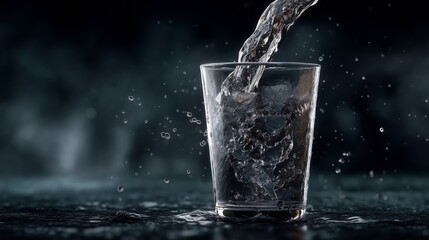 Pouring Fresh Water Into Glass