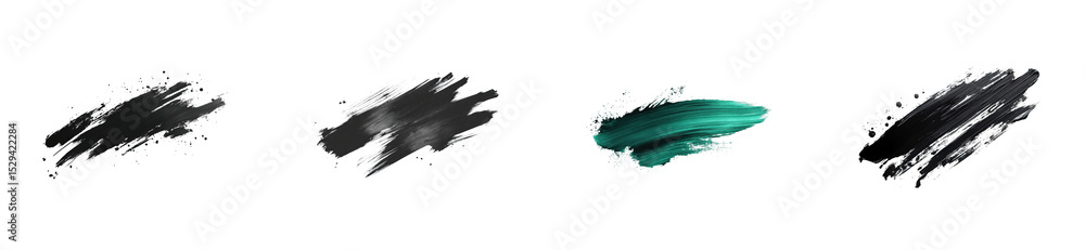 Poster vivid canvas strokes isolated set on transparent background
