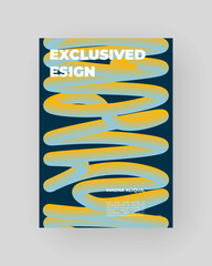Bright abstract poster with fluid 3D shapes. Vivid Tubes with Gradient Effect