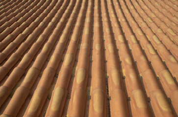 New mediterranean tile roof closeup