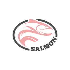 Salmon fish logo design concept vector