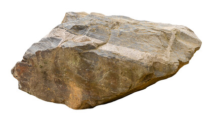 Rough-textured stone displayed against transparent background illustrates geological features....