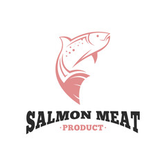Salmon fish logo design concept vector