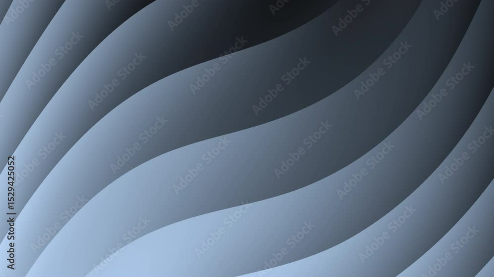 Poster smooth, layered, wavy bands in gradients of blue and gray form an abstract, modern background, abstr