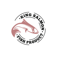 Obraz premium Salmon fish logo design concept vector