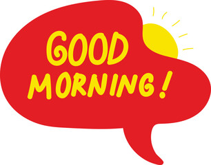 Good morning speech bubble illustration