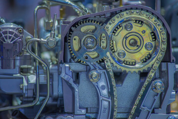 Detailed description of engine parts. Industrial machinery