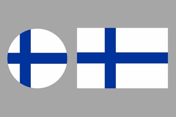 Finland flag icon. Finland flag badge. Finland flags set. Set of finland flag