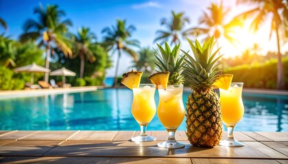Pineapple Cocktails by Poolside Paradise.