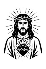 Fototapeta premium Sacred Heart of Jesus – Radiant Symbol of Divine Love
