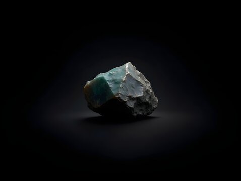 AI generated Aliettite is a rare precious natural stone on a black background. AI generated. Header banner mockup with space.