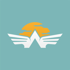 Airplane logo design. Simple airplane logo