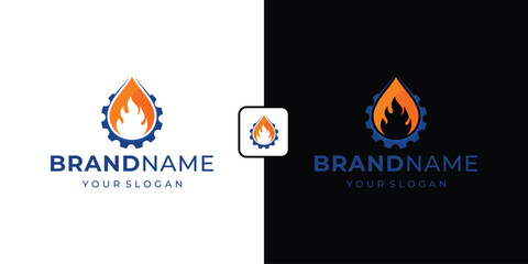 Modern Styled Logo for Oil and Gas Logo Vector,  Business Company care oil gas symbol creative, 