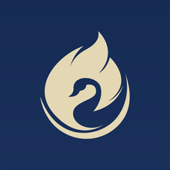 Swan logo design template. Swan logo concept