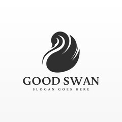 Swan logo design template. Swan logo concept