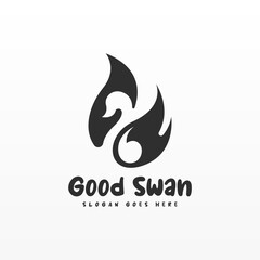 Swan logo design template. Swan logo concept