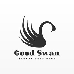 Swan logo design template. Swan logo concept