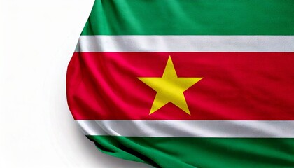 Obraz premium Suriname flag on white background. copy space
