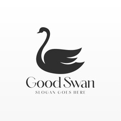Swan logo design template. Swan logo concept