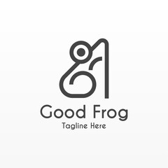 Abstract frog logo design template