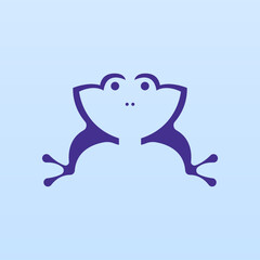 Frog logo design concept. Simple frog silhouette logo template