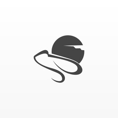 Frog logo design concept. Simple frog silhouette logo template