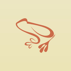 Frog logo design concept. Simple frog silhouette logo template