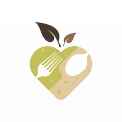 Natural healthy food logo design concept
