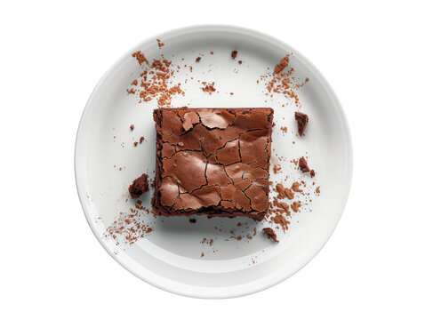 Delicious chocolate brownie isolated on transparent background, PNG
