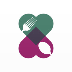 Natural healthy food logo design concept