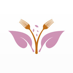 Natural healthy food logo design concept