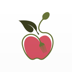 Natural healthy food logo design concept