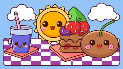 Kawaii Food Vector Set