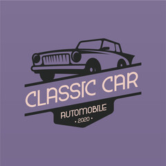 Obraz premium Retro american muscle car logo design template