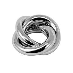 Polished Chrome Interlocking Rings Abstract Sculpture