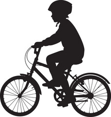 Child Riding Bicycle Silhouette – Safe Cycling, Outdoor Activity, Kids Biking