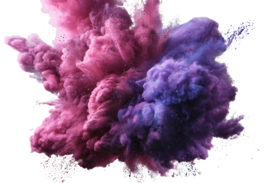 Explosive Colour Burst: A vibrant cloud of color explodes, revealing a beautiful blend of hues and forms, captivating viewers with its dynamic composition.