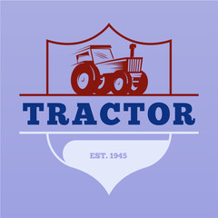 Naklejka premium Farm tractor logo design template