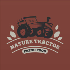 Farm tractor logo design template