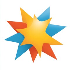 Obraz premium Vibrant Burst of Colorful Geometric Shapes Creating Dynamic Star Illustration for Creative Projects and Designs