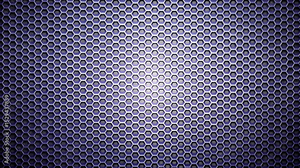 Wall mural abstract purple honeycomb texture background featuring a metallic hexagonal cell pattern with subtle