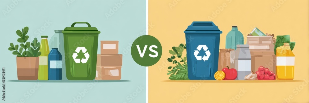 Poster Understanding Compostable Materials Versus Recyclable Items and Landfill Waste in Waste Management Practices